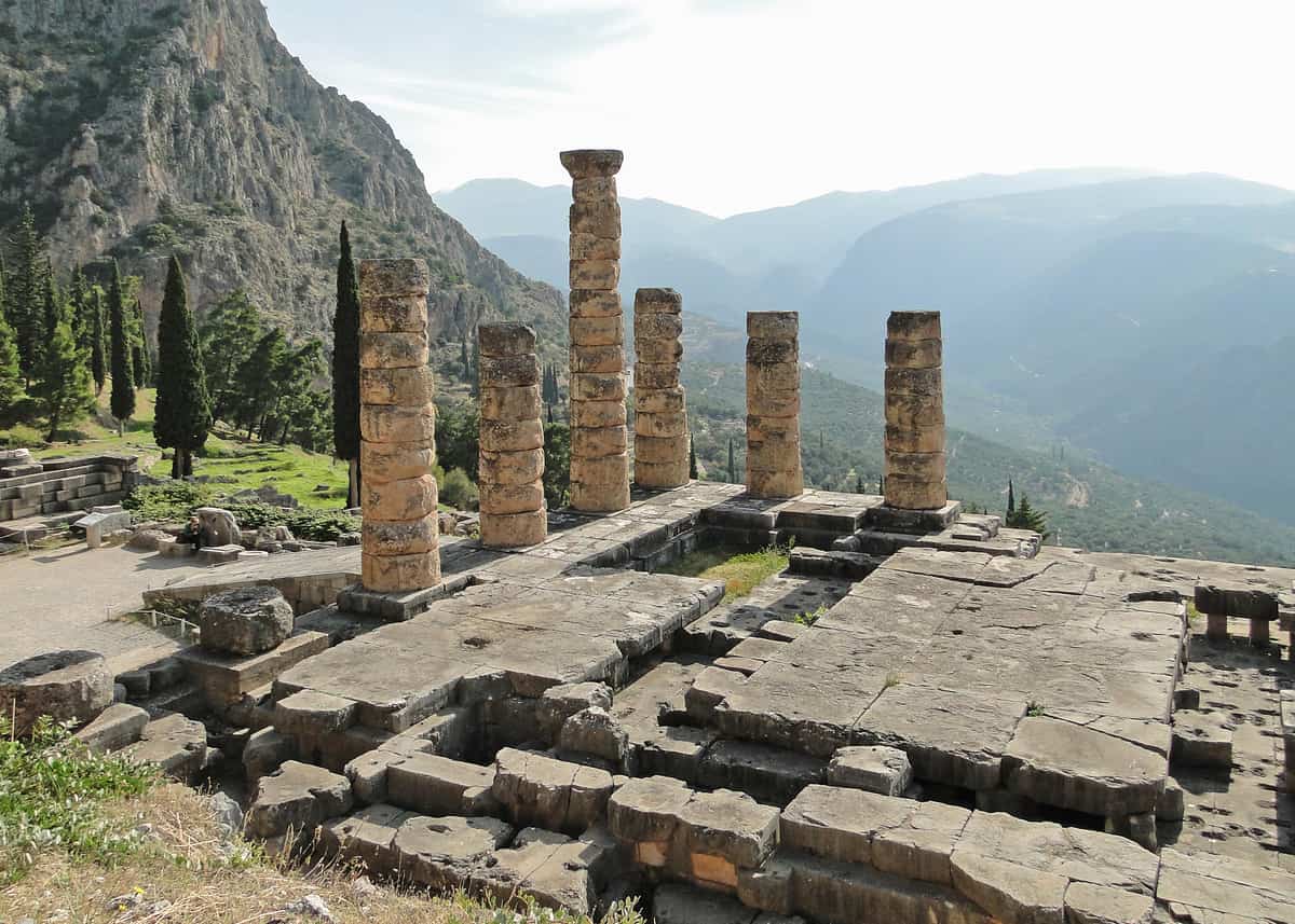 A Delphi day trip from Athens reaches the columns of the Temple of Apollo